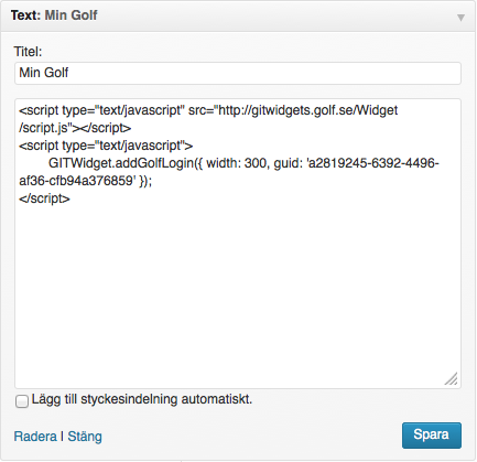 Wordpress text-widget